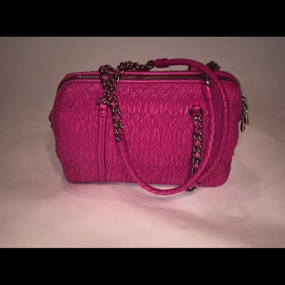 Miu Miu Fuxia Cloquet Napa Leather Shoulder Bag - Picture 7 of 8